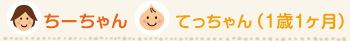 ちーちゃん/てっちゃん 1歳1ヶ月
