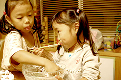 息の合った女子